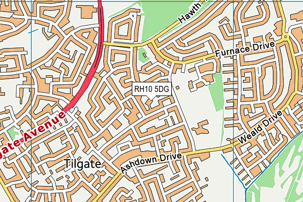 RH10 5DG map - OS VectorMap District (Ordnance Survey) RH10 5DG map - OS VectorMap District (Ordnance Survey)