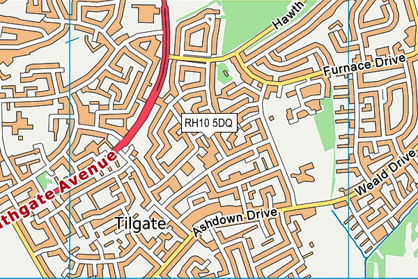 RH10 5DQ map - OS VectorMap District (Ordnance Survey) RH10 5DQ map - OS VectorMap District (Ordnance Survey)