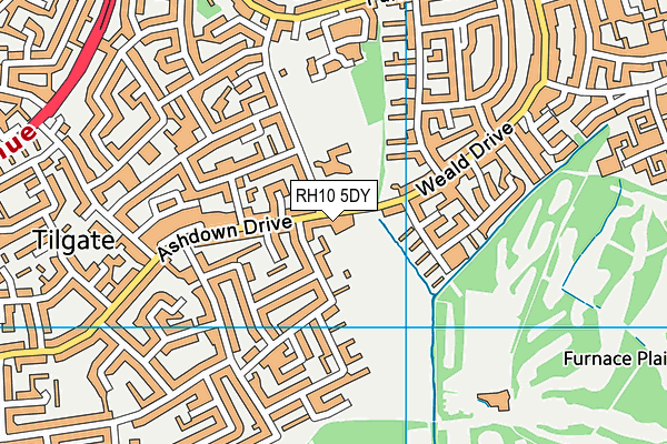 RH10 5DY map - OS VectorMap District (Ordnance Survey) RH10 5DY map - OS VectorMap District (Ordnance Survey)