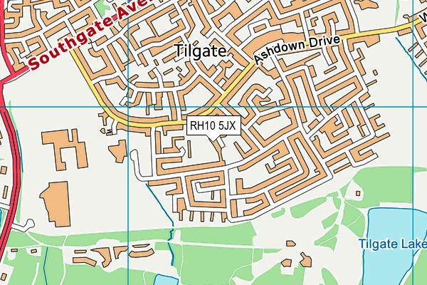 RH10 5JX map - OS VectorMap District (Ordnance Survey) RH10 5JX map - OS VectorMap District (Ordnance Survey)