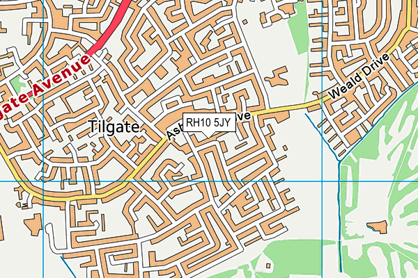 RH10 5JY map - OS VectorMap District (Ordnance Survey) RH10 5JY map - OS VectorMap District (Ordnance Survey)