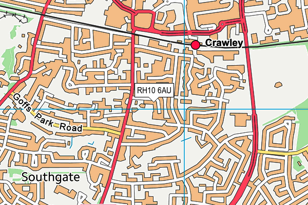 RH10 6AU map - OS VectorMap District (Ordnance Survey) RH10 6AU map - OS VectorMap District (Ordnance Survey)