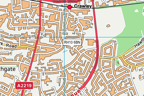 RH10 6BN map - OS VectorMap District (Ordnance Survey) RH10 6BN map - OS VectorMap District (Ordnance Survey)