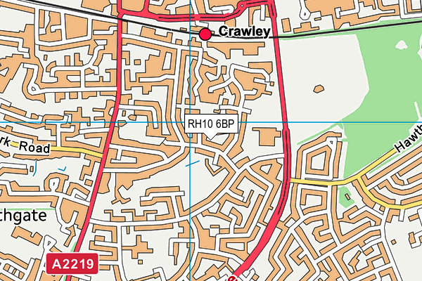 RH10 6BP map - OS VectorMap District (Ordnance Survey) RH10 6BP map - OS VectorMap District (Ordnance Survey)