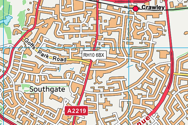 RH10 6BX map - OS VectorMap District (Ordnance Survey) RH10 6BX map - OS VectorMap District (Ordnance Survey)