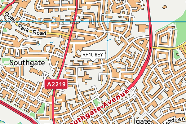 RH10 6EY map - OS VectorMap District (Ordnance Survey)