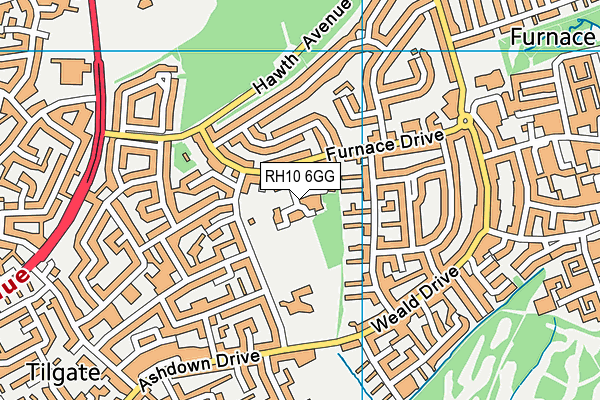RH10 6GG map - OS VectorMap District (Ordnance Survey) RH10 6GG map - OS VectorMap District (Ordnance Survey)