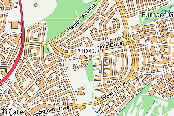 RH10 6GJ map - OS VectorMap District (Ordnance Survey) RH10 6GJ map - OS VectorMap District (Ordnance Survey)