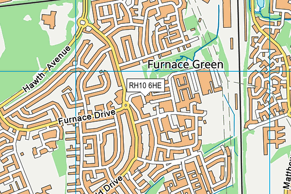 RH10 6HE map - OS VectorMap District (Ordnance Survey) RH10 6HE map - OS VectorMap District (Ordnance Survey)