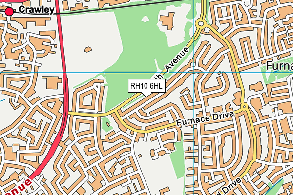 RH10 6HL map - OS VectorMap District (Ordnance Survey) RH10 6HL map - OS VectorMap District (Ordnance Survey)