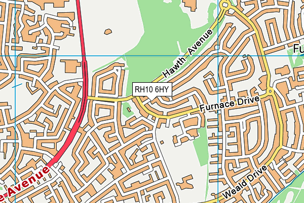 RH10 6HY map - OS VectorMap District (Ordnance Survey) RH10 6HY map - OS VectorMap District (Ordnance Survey)