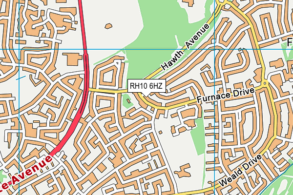 RH10 6HZ map - OS VectorMap District (Ordnance Survey) RH10 6HZ map - OS VectorMap District (Ordnance Survey)