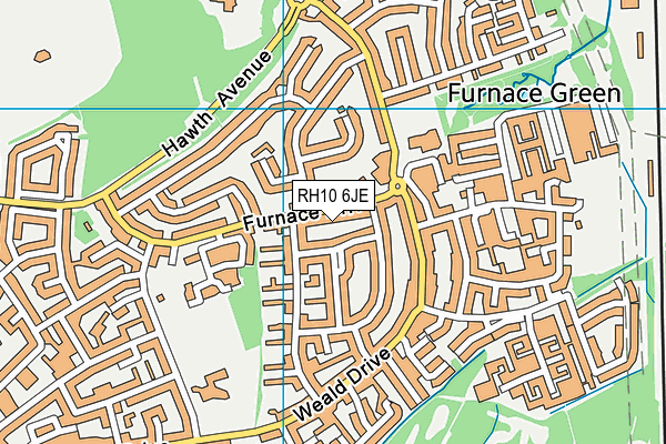 RH10 6JE map - OS VectorMap District (Ordnance Survey)