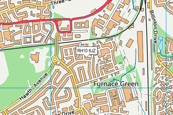 RH10 6JZ map - OS VectorMap District (Ordnance Survey) RH10 6JZ map - OS VectorMap District (Ordnance Survey)