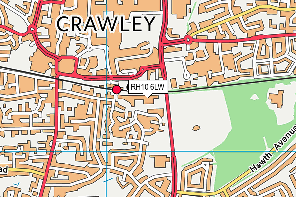 RH10 6LW map - OS VectorMap District (Ordnance Survey)