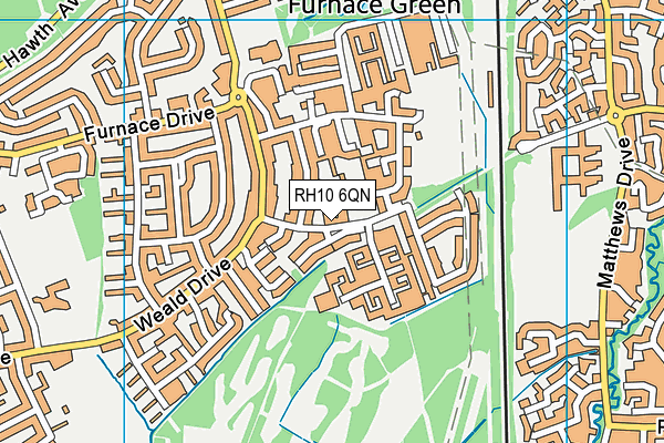 RH10 6QN map - OS VectorMap District (Ordnance Survey) RH10 6QN map - OS VectorMap District (Ordnance Survey)