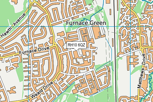 RH10 6QZ map - OS VectorMap District (Ordnance Survey) RH10 6QZ map - OS VectorMap District (Ordnance Survey)