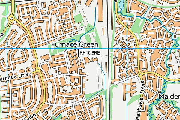 RH10 6RE map - OS VectorMap District (Ordnance Survey)