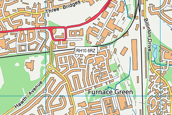 RH10 6RZ map - OS VectorMap District (Ordnance Survey) RH10 6RZ map - OS VectorMap District (Ordnance Survey)