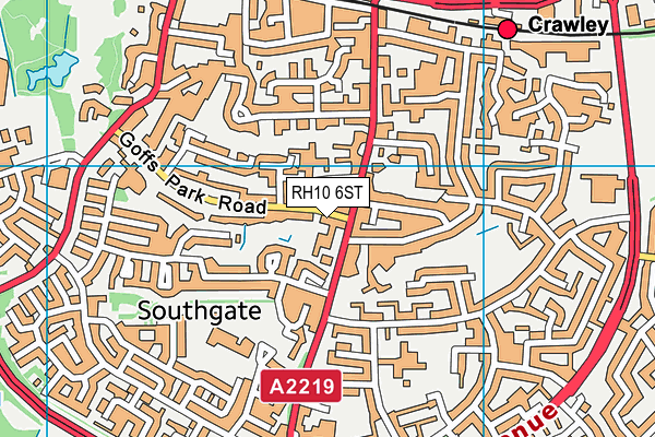 RH10 6ST map - OS VectorMap District (Ordnance Survey) RH10 6ST map - OS VectorMap District (Ordnance Survey)