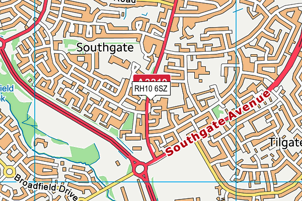 RH10 6SZ map - OS VectorMap District (Ordnance Survey) RH10 6SZ map - OS VectorMap District (Ordnance Survey)