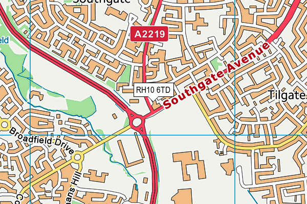 RH10 6TD map - OS VectorMap District (Ordnance Survey) RH10 6TD map - OS VectorMap District (Ordnance Survey)