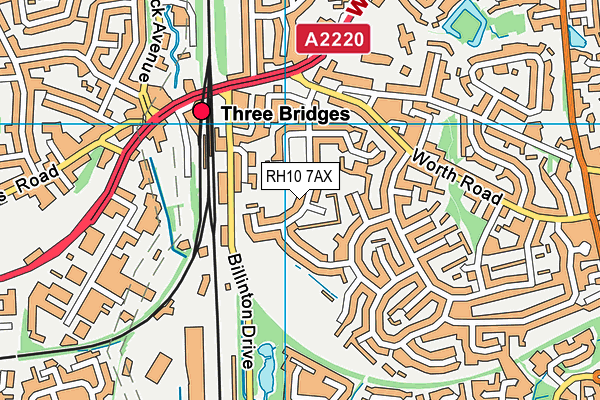 RH10 7AX map - OS VectorMap District (Ordnance Survey) RH10 7AX map - OS VectorMap District (Ordnance Survey)