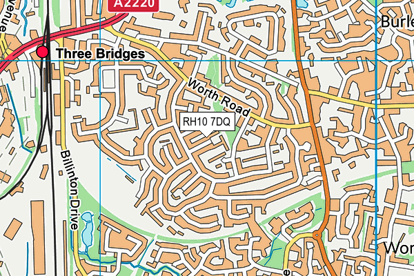 RH10 7DQ map - OS VectorMap District (Ordnance Survey)