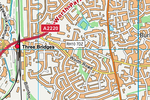 RH10 7DZ map - OS VectorMap District (Ordnance Survey) RH10 7DZ map - OS VectorMap District (Ordnance Survey)