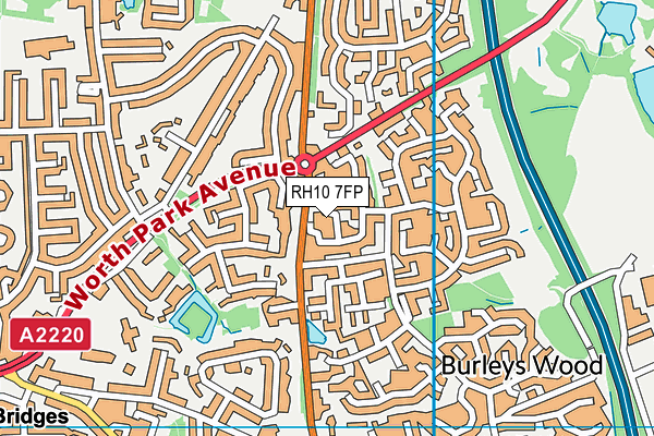 RH10 7FP map - OS VectorMap District (Ordnance Survey) RH10 7FP map - OS VectorMap District (Ordnance Survey)
