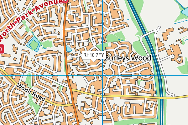 RH10 7FY map - OS VectorMap District (Ordnance Survey) RH10 7FY map - OS VectorMap District (Ordnance Survey)