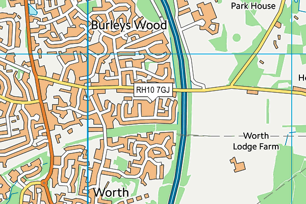 RH10 7GJ map - OS VectorMap District (Ordnance Survey) RH10 7GJ map - OS VectorMap District (Ordnance Survey)