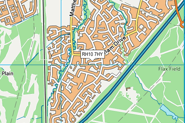 RH10 7HY map - OS VectorMap District (Ordnance Survey) RH10 7HY map - OS VectorMap District (Ordnance Survey)