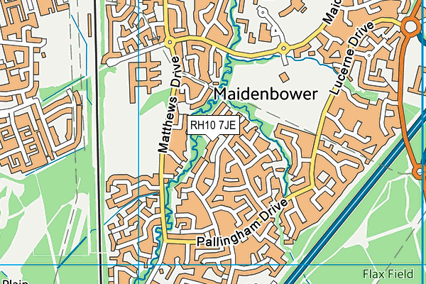 RH10 7JE map - OS VectorMap District (Ordnance Survey) RH10 7JE map - OS VectorMap District (Ordnance Survey)