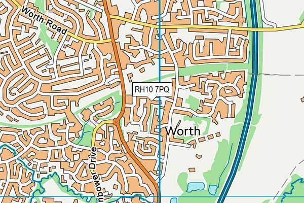 RH10 7PQ map - OS VectorMap District (Ordnance Survey) RH10 7PQ map - OS VectorMap District (Ordnance Survey)