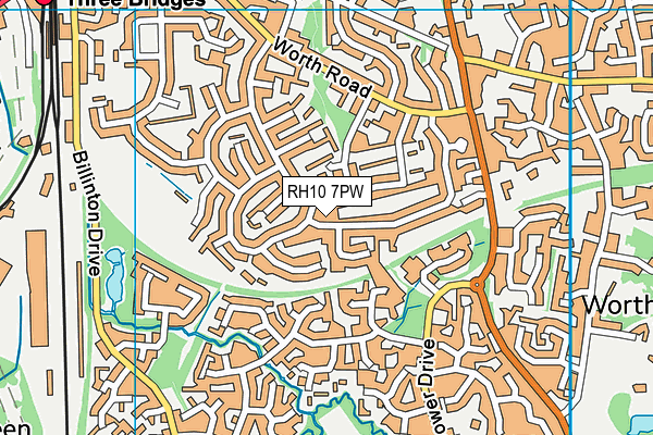RH10 7PW map - OS VectorMap District (Ordnance Survey) RH10 7PW map - OS VectorMap District (Ordnance Survey)