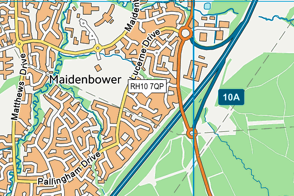 RH10 7QP map - OS VectorMap District (Ordnance Survey) RH10 7QP map - OS VectorMap District (Ordnance Survey)