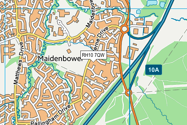 RH10 7QW map - OS VectorMap District (Ordnance Survey) RH10 7QW map - OS VectorMap District (Ordnance Survey)