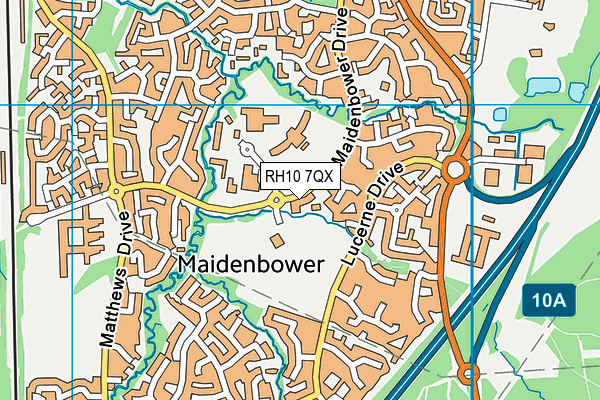 RH10 7QX map - OS VectorMap District (Ordnance Survey) RH10 7QX map - OS VectorMap District (Ordnance Survey)