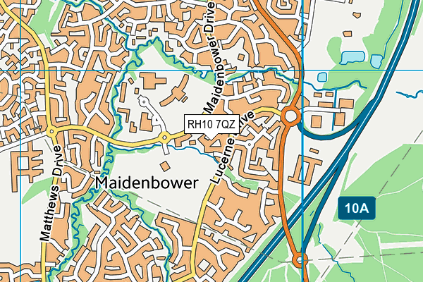 RH10 7QZ map - OS VectorMap District (Ordnance Survey) RH10 7QZ map - OS VectorMap District (Ordnance Survey)
