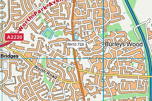 RH10 7SX map - OS VectorMap District (Ordnance Survey) RH10 7SX map - OS VectorMap District (Ordnance Survey)