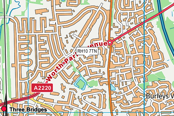 RH10 7TN map - OS VectorMap District (Ordnance Survey) RH10 7TN map - OS VectorMap District (Ordnance Survey)