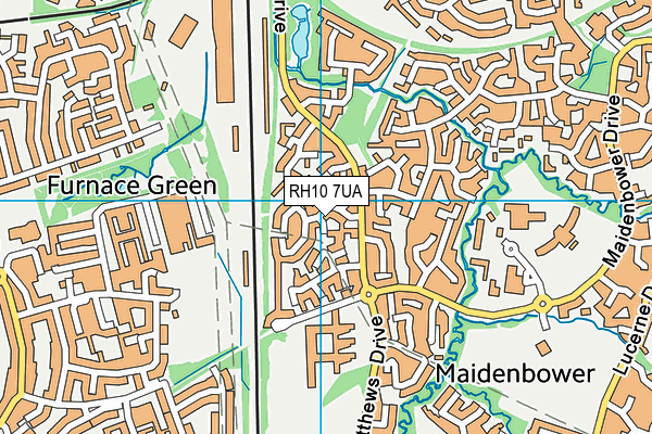RH10 7UA map - OS VectorMap District (Ordnance Survey) RH10 7UA map - OS VectorMap District (Ordnance Survey)