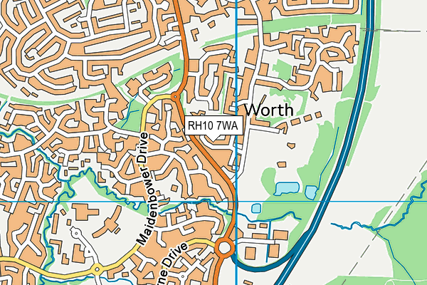 RH10 7WA map - OS VectorMap District (Ordnance Survey) RH10 7WA map - OS VectorMap District (Ordnance Survey)