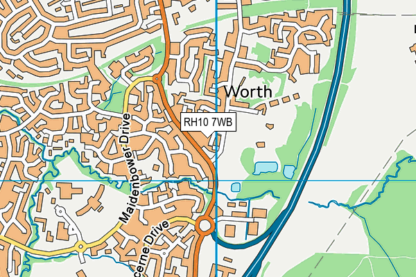 RH10 7WB map - OS VectorMap District (Ordnance Survey) RH10 7WB map - OS VectorMap District (Ordnance Survey)