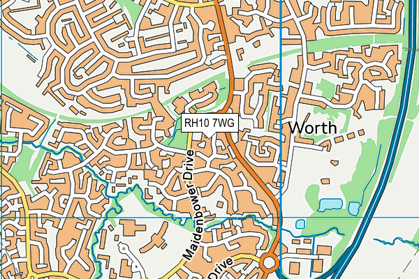 RH10 7WG map - OS VectorMap District (Ordnance Survey) RH10 7WG map - OS VectorMap District (Ordnance Survey)