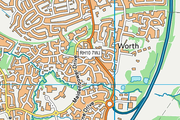 RH10 7WJ map - OS VectorMap District (Ordnance Survey) RH10 7WJ map - OS VectorMap District (Ordnance Survey)