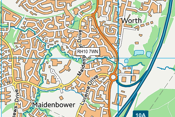 RH10 7WN map - OS VectorMap District (Ordnance Survey) RH10 7WN map - OS VectorMap District (Ordnance Survey)