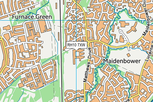 RH10 7XW map - OS VectorMap District (Ordnance Survey) RH10 7XW map - OS VectorMap District (Ordnance Survey)