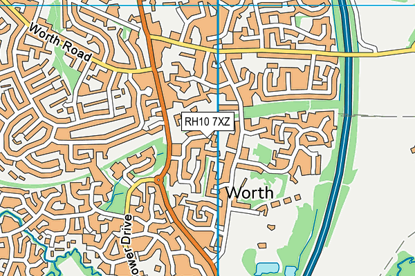 RH10 7XZ map - OS VectorMap District (Ordnance Survey) RH10 7XZ map - OS VectorMap District (Ordnance Survey)